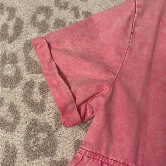 Pink denim dress- fits size Large - Picture 3 of 4